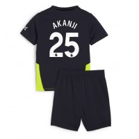 Camiseta Manchester City Manuel Akanji #25 Visitante Equipación para niños 2024-25 manga corta (+ pantalones cortos)